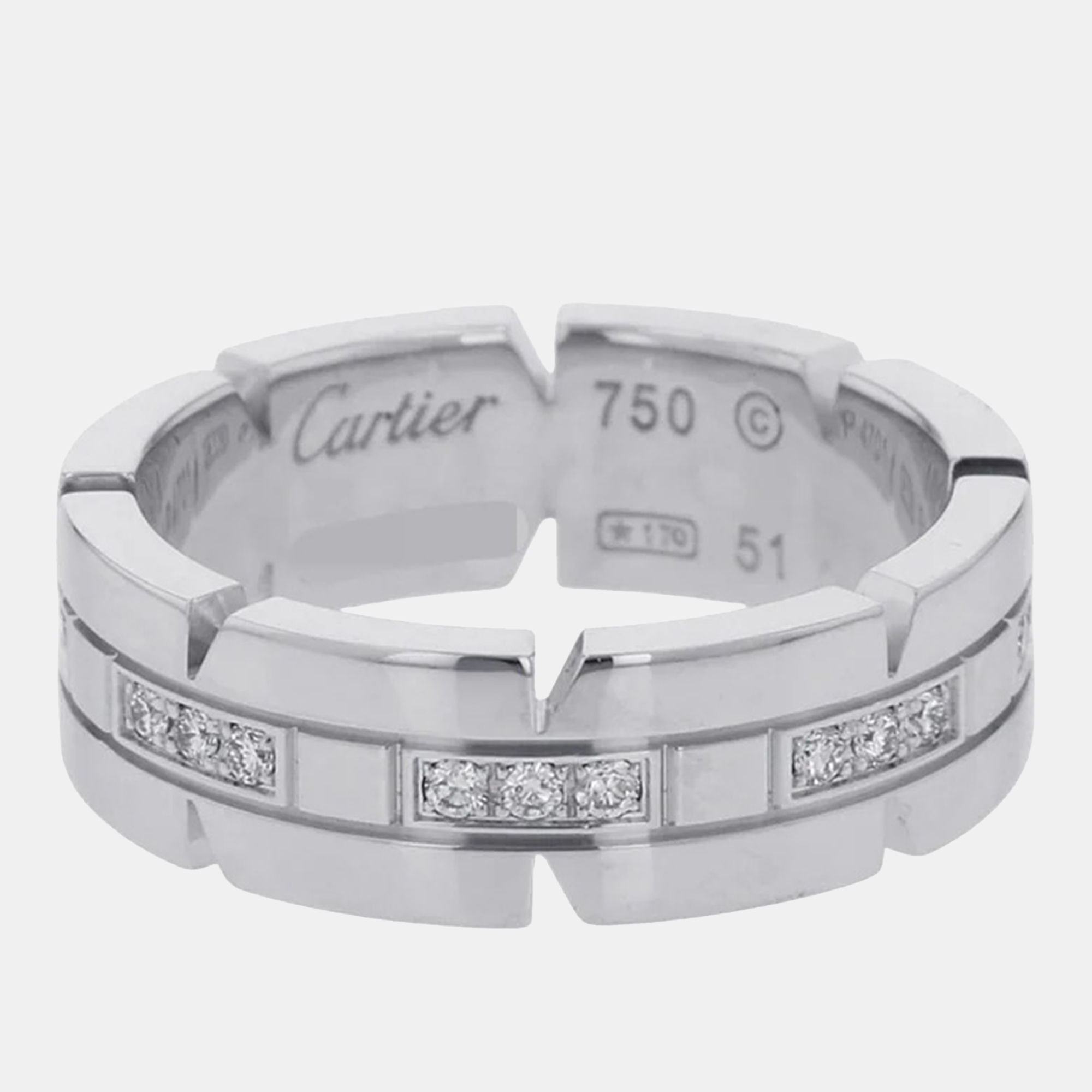 

Cartier Tank Francaise 18K White Gold and Diamond Ring EU