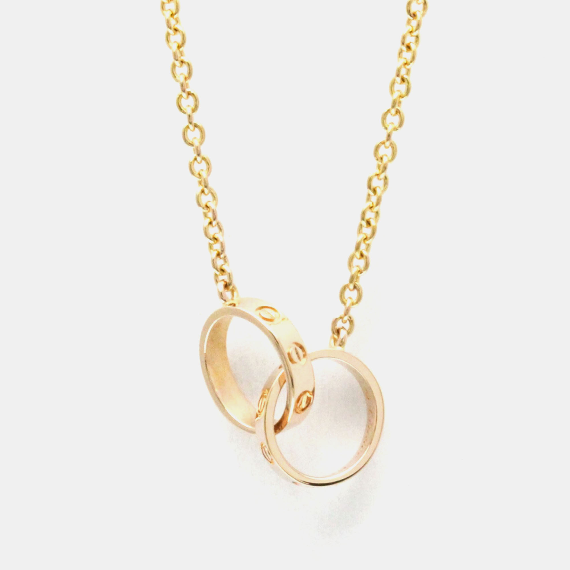 Pre-owned Cartier Love Interlocking 18k Rose Gold Necklace