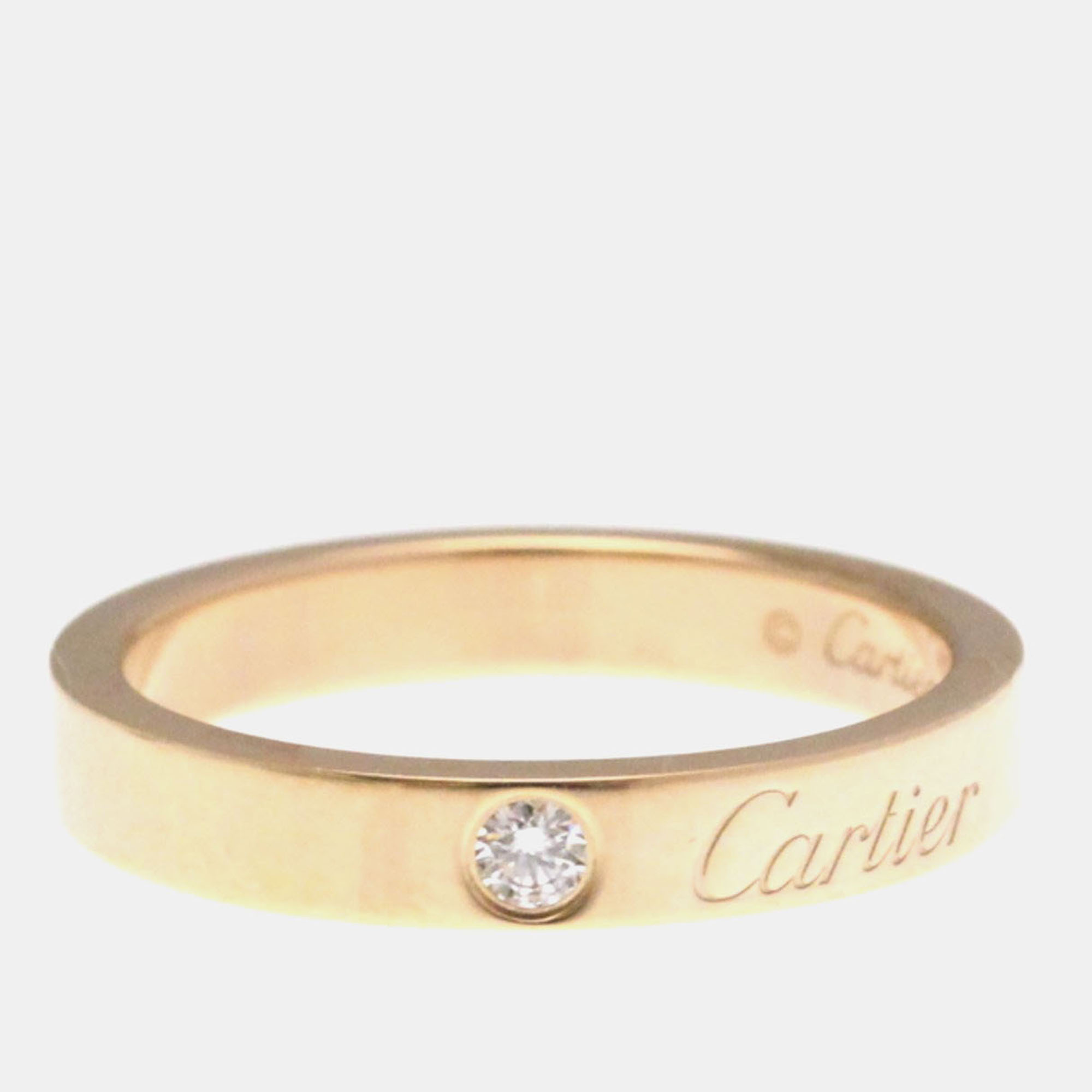 

Cartier C De Cartier 18K Pink Gold Diamond Band Ring EU