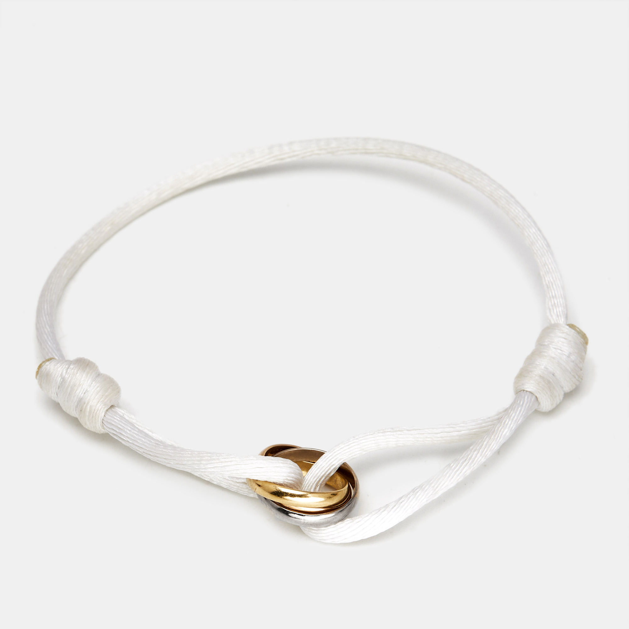 Pre-owned Cartier Trinity 18k Three Tone Gold Cord Bracelet
