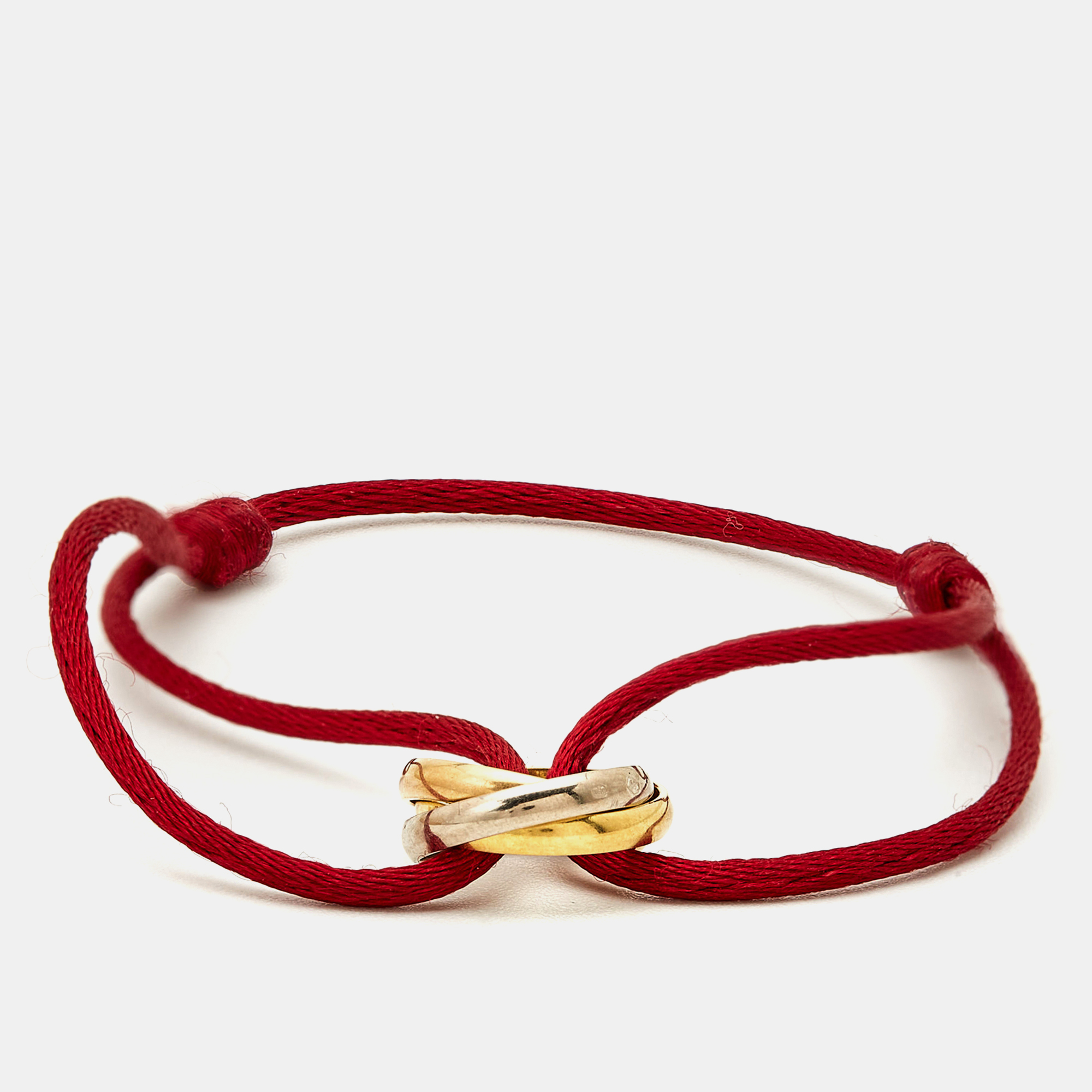 

Cartier Trinity 18k Three Tone Gold Adjustable Cord Bracelet