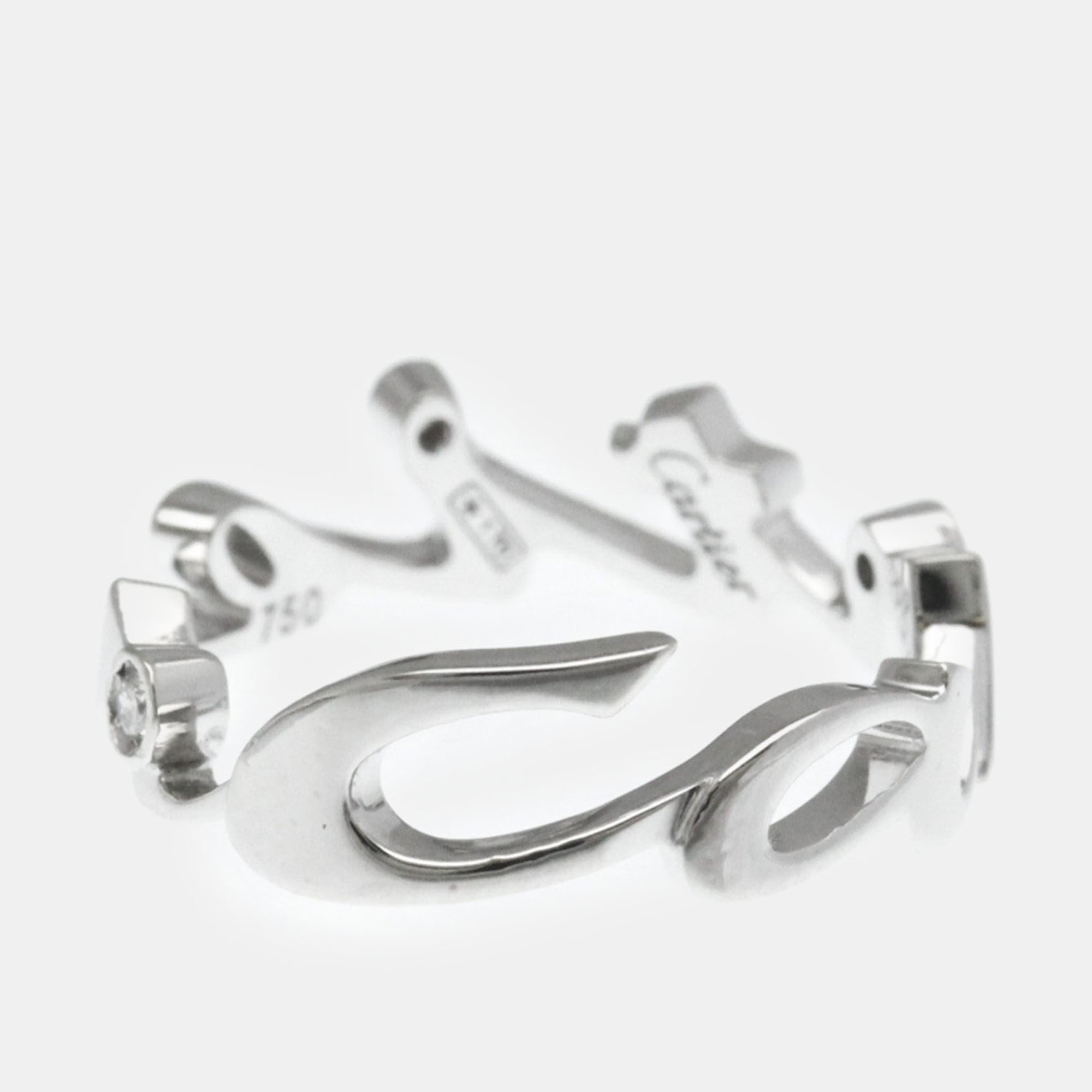 

Cartier Signature 18K White Gold and Diamond Band Ring EU