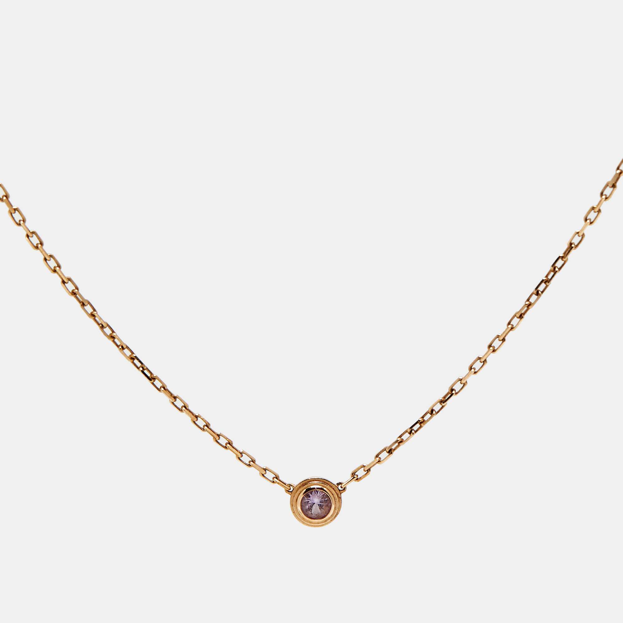 Pre-owned Cartier Saphirs Légers Pink Sapphire 18k Rose Gold Necklace