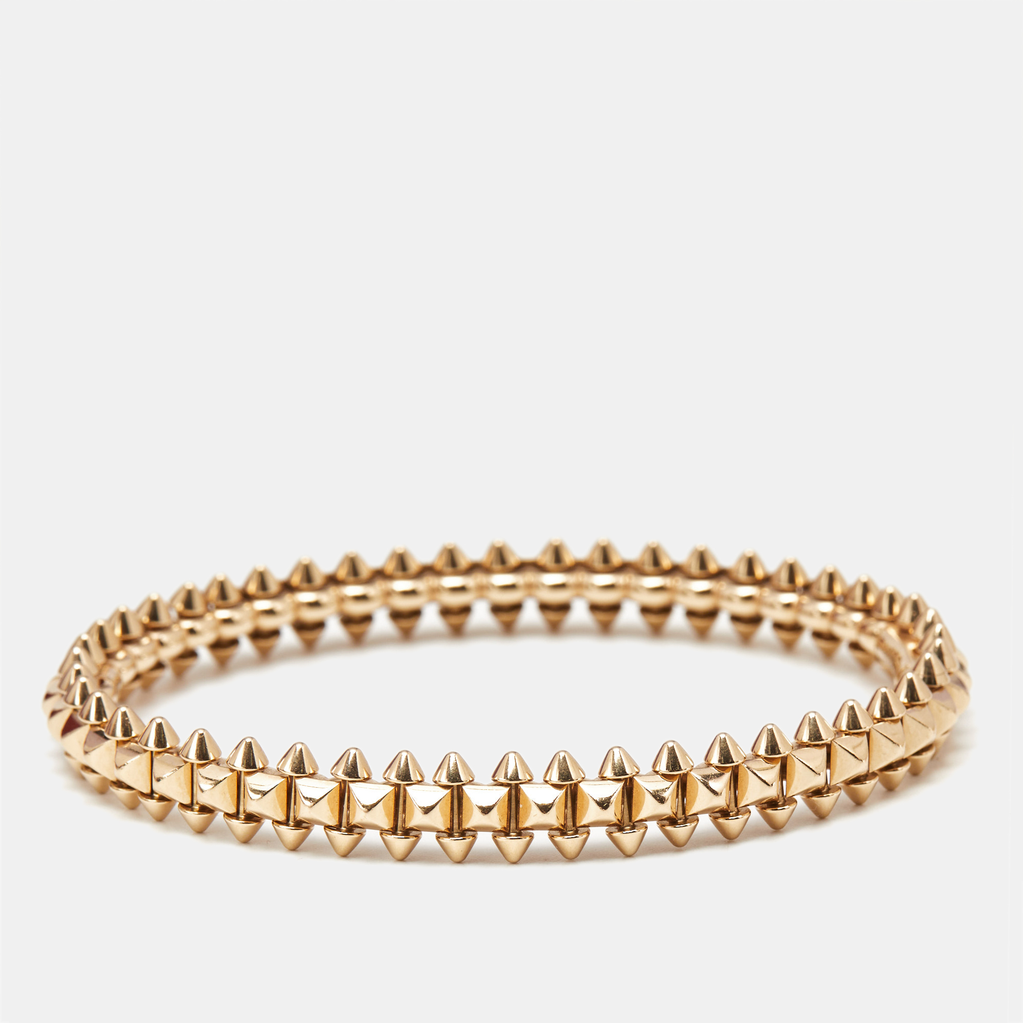 Pre-owned Cartier 18k Rose Gold Medium Model Bracelet 17