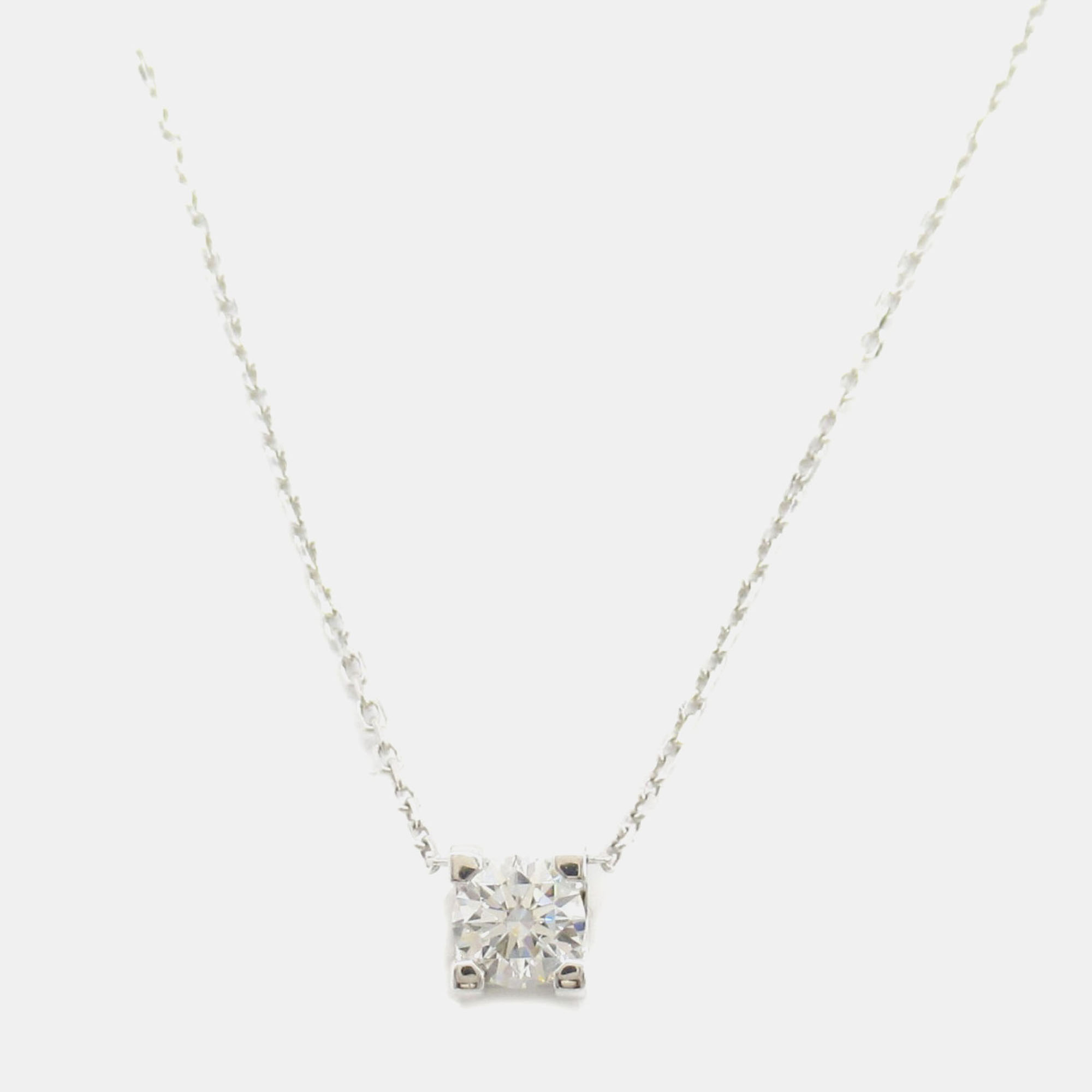 

Cartier C De Cartier 18K White Gold Diamond Necklace