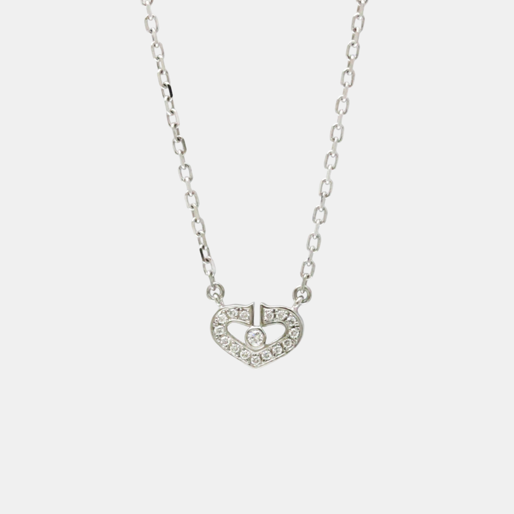 Pre-owned Cartier 18k White Gold And Diamond Pendant Necklace