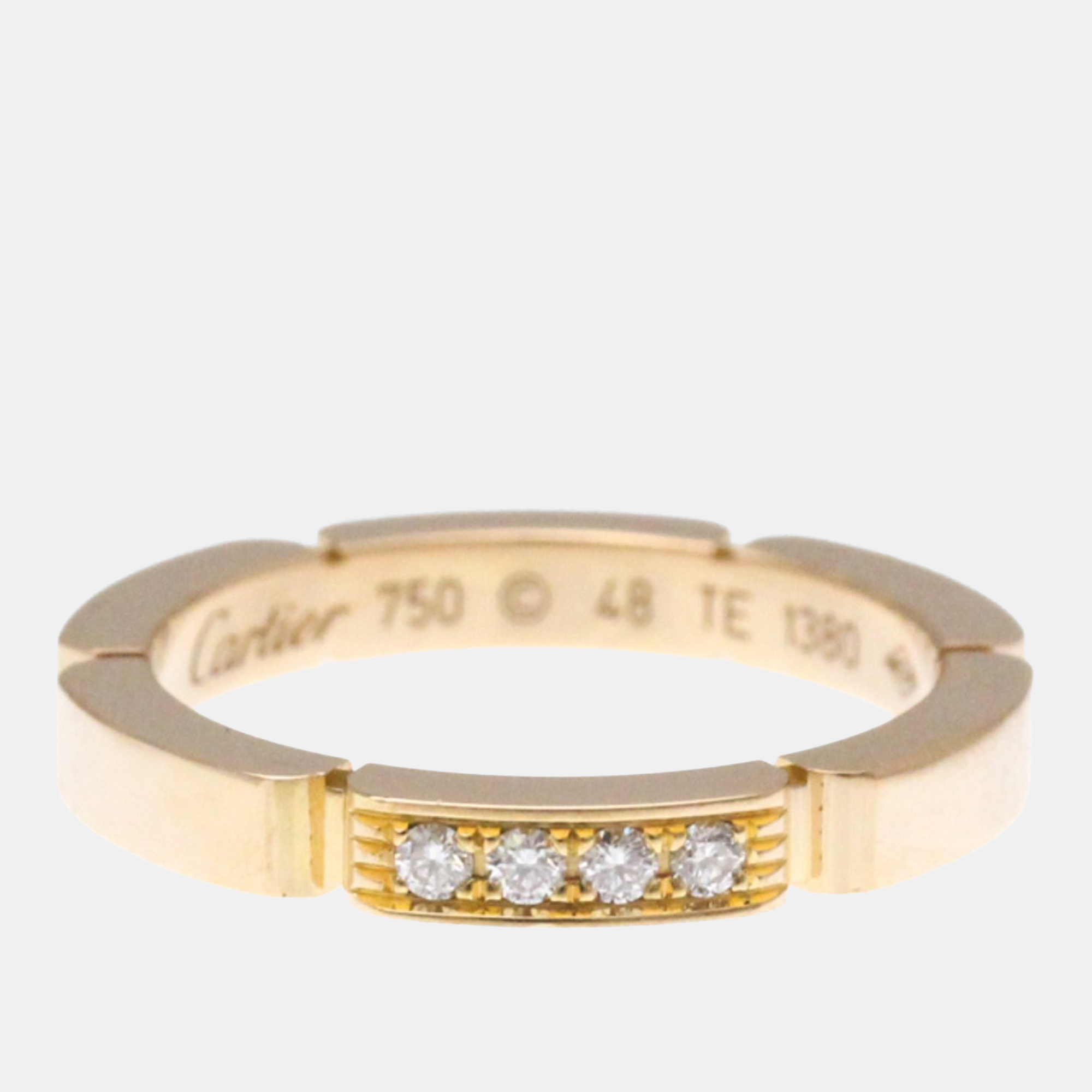 

Cartier Maillon Panthere 18K Rose Gold and Diamond Band Ring EU 48