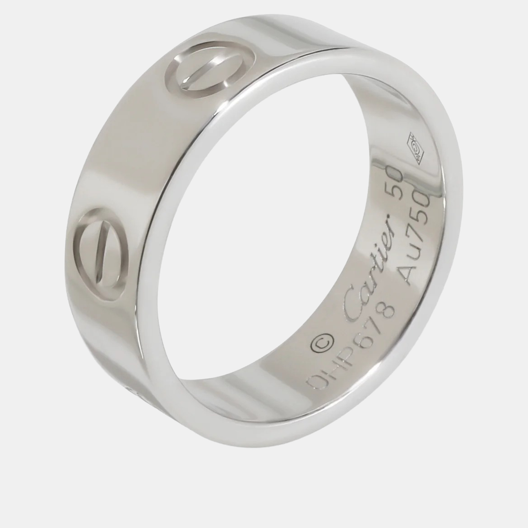 

Cartier Love 18K White Gold Band Ring EU 50