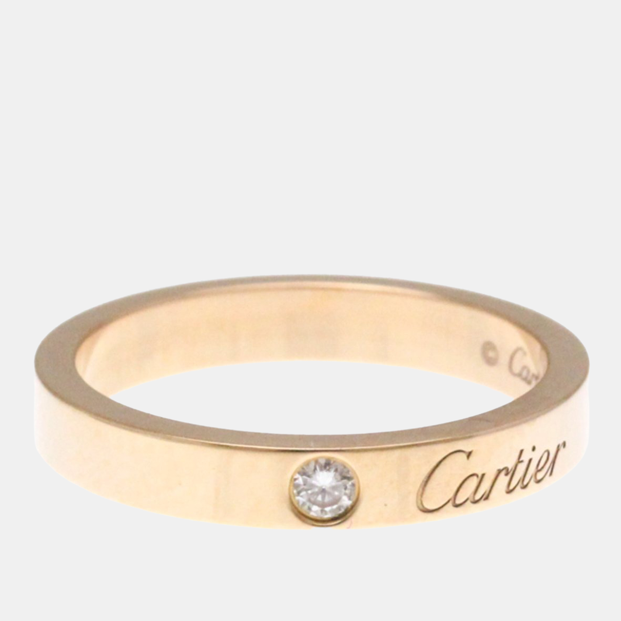 

Cartier Engraved Diamond 18K Pink Gold Band Ring EU
