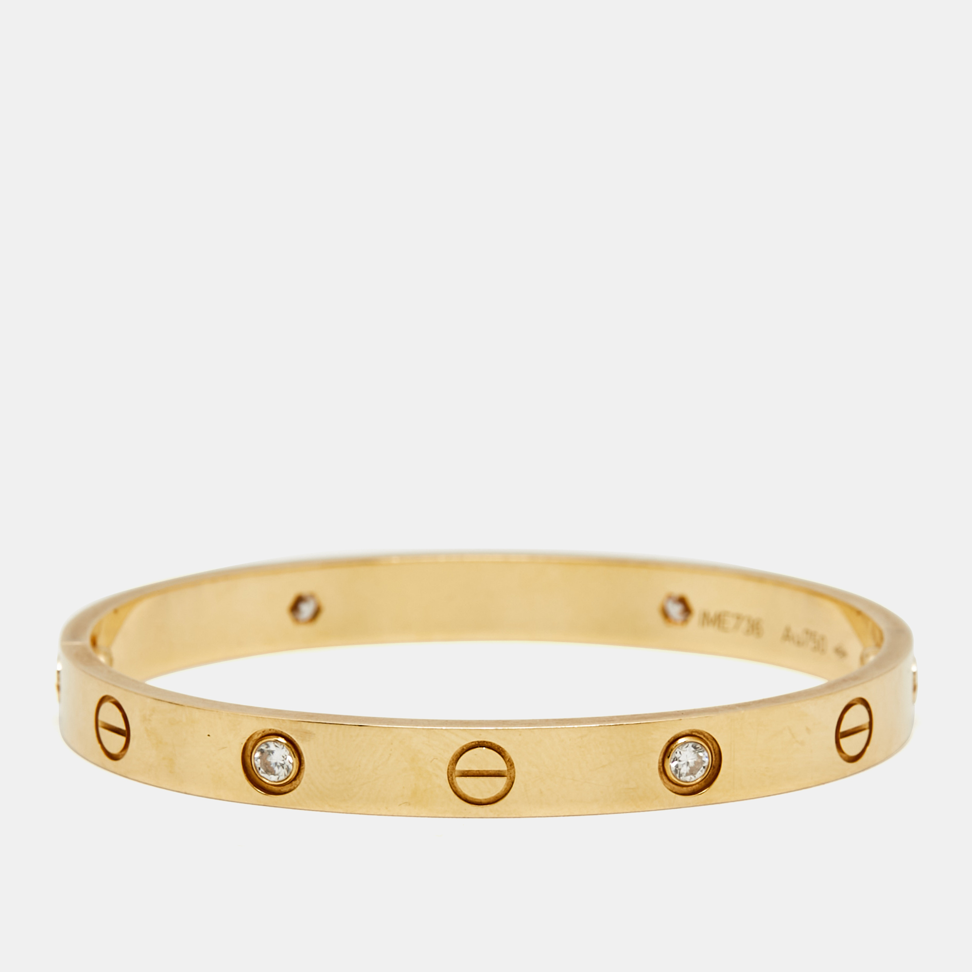

Cartier Love 4 Diamonds 18k Yellow Gold Bracelet 16