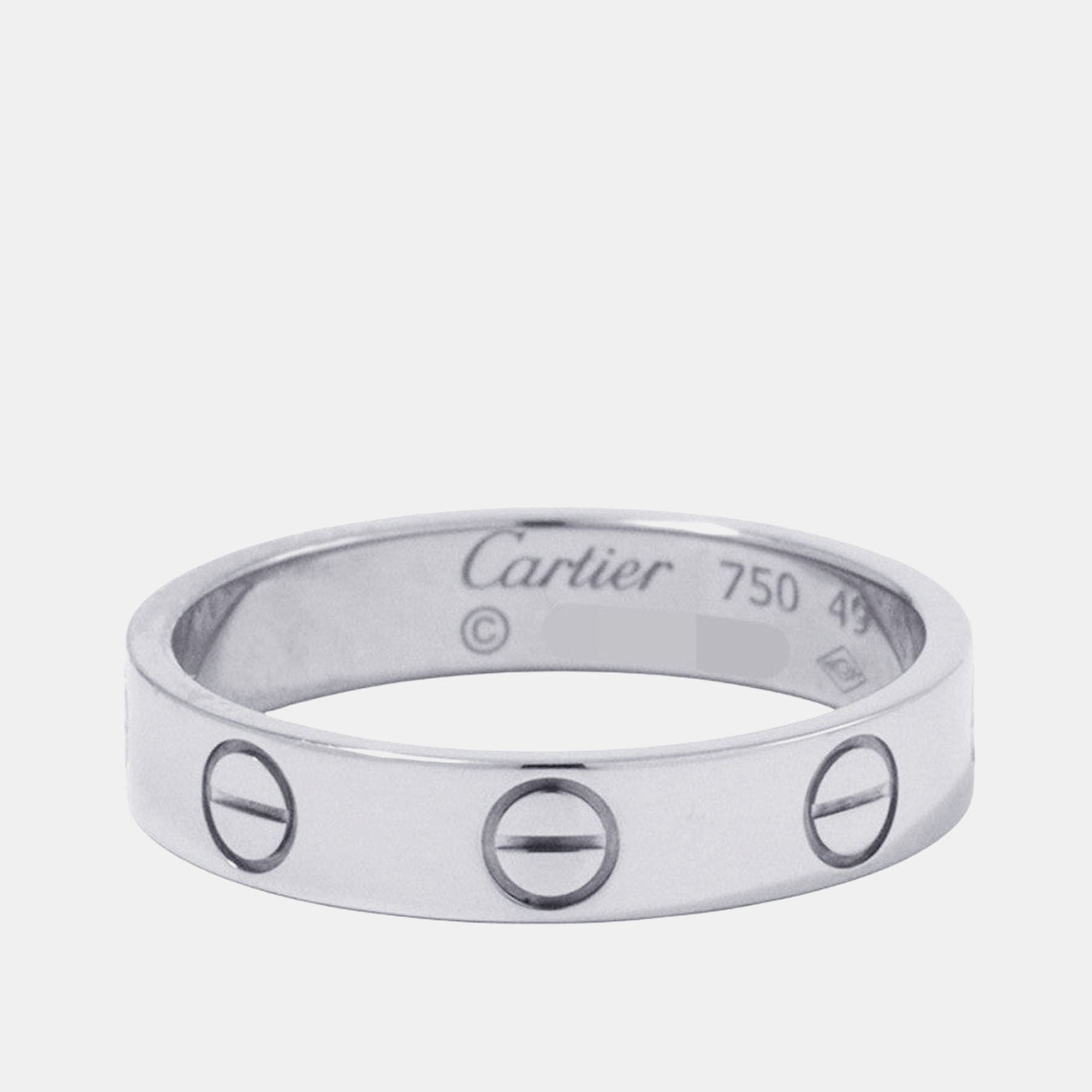

Cartier Love 18K White Gold Band Ring EU 49