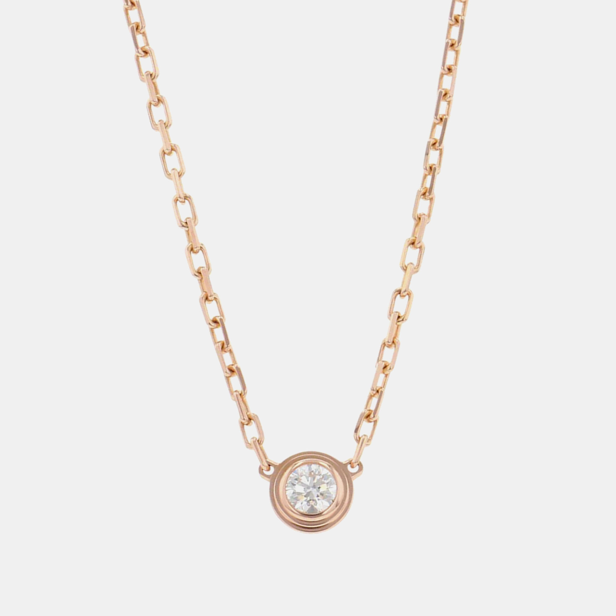 

Cartier D'amour Small 18K Rose Gold and Diamond Pendant Necklace