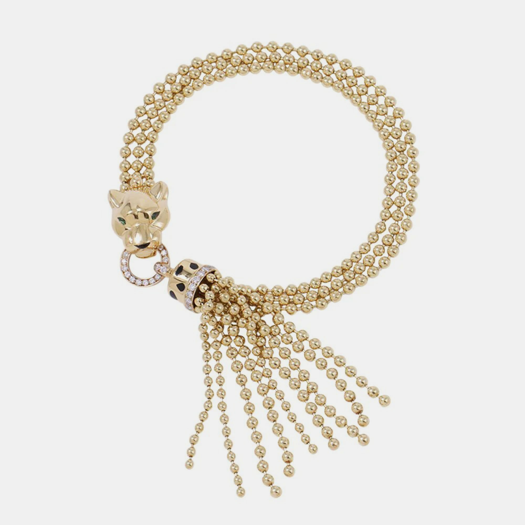 

Cartier Panthere De Cartier 18K Yellow Gold, Diamond Chain Bracelet