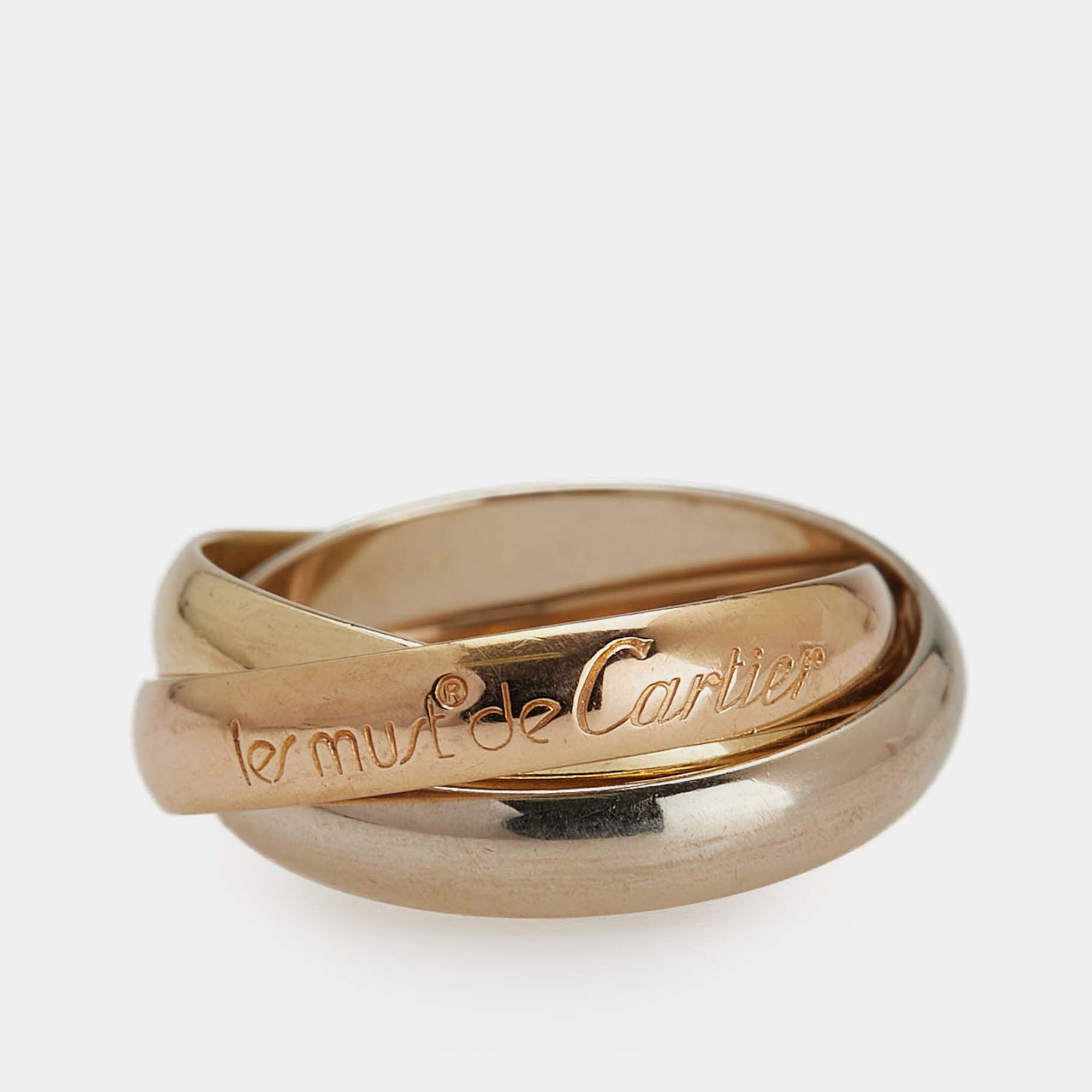 

Cartier 18K Tricolor Gold Classic Trinity Ring EU 50