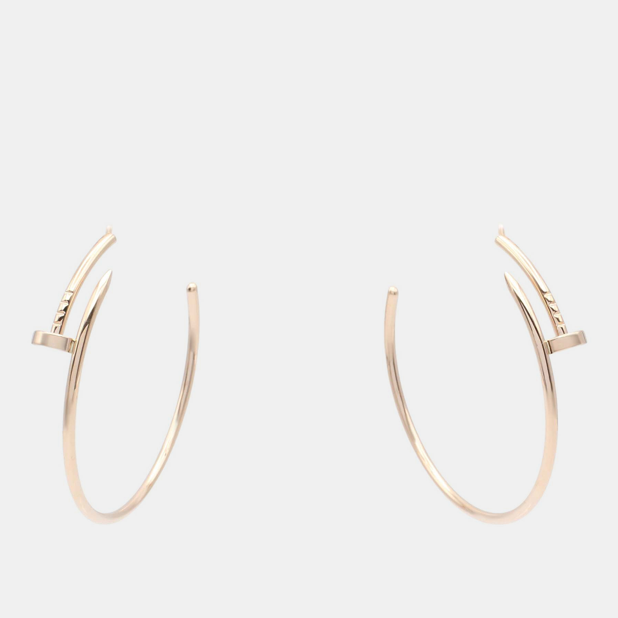 

Cartier Large 18K Rose Gold Juste un Clou Hoop Earrings, Pink