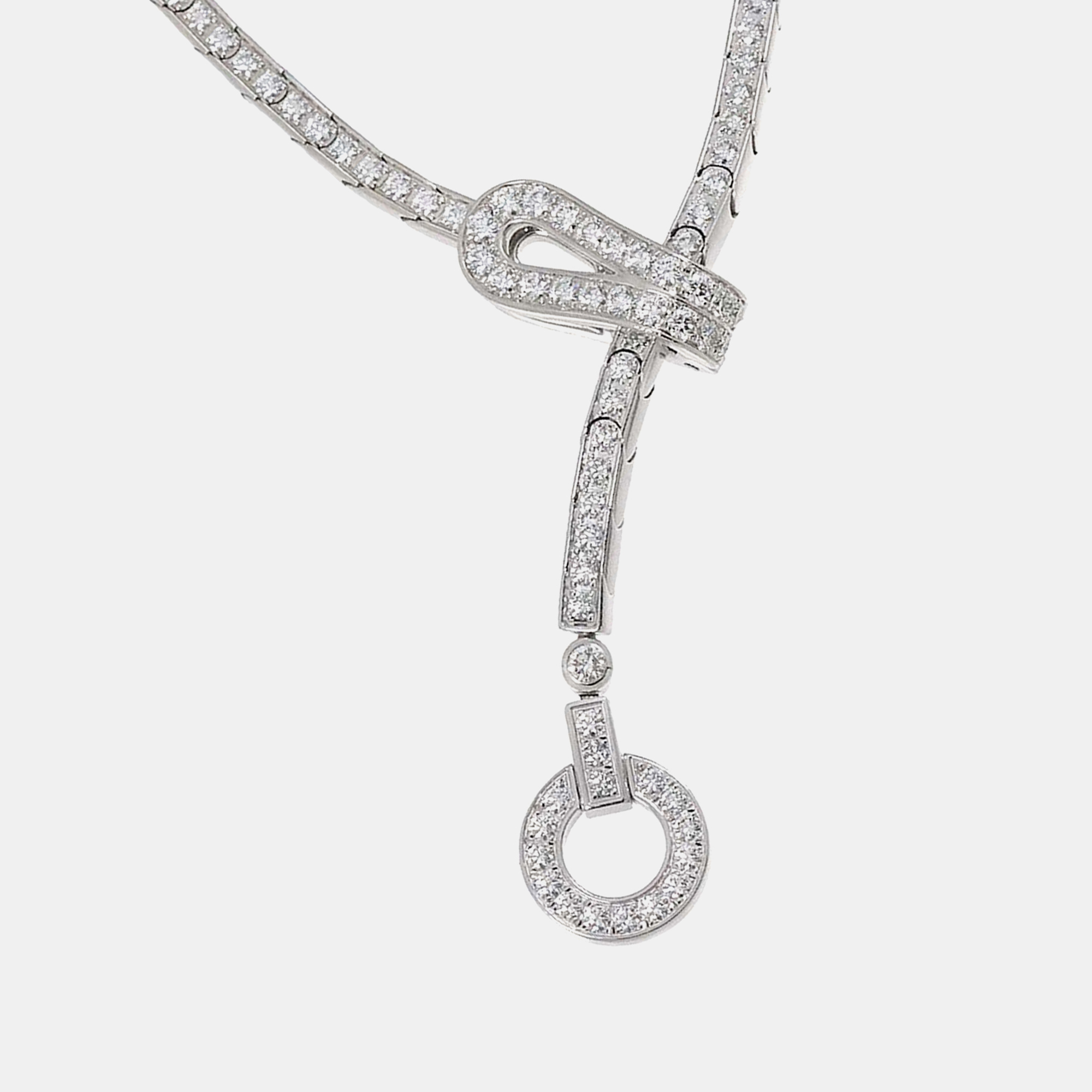 

Cartier Agraffe 18K White Gold Diamond Necklace