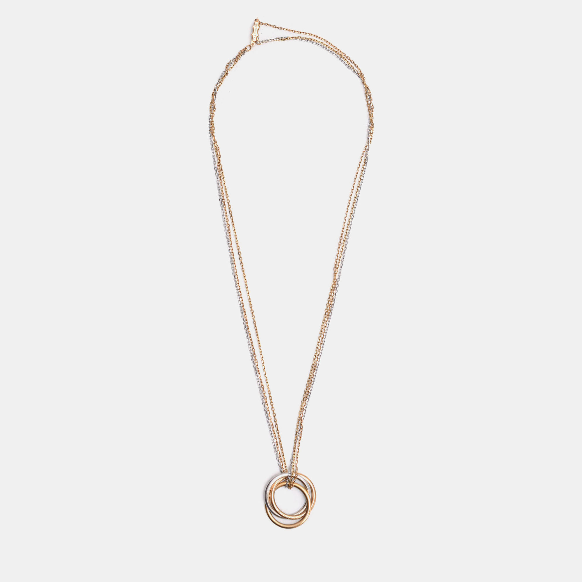 

Cartier Trinity 18K Yellow, Rose, White Gold and Diamond Pendant Necklace