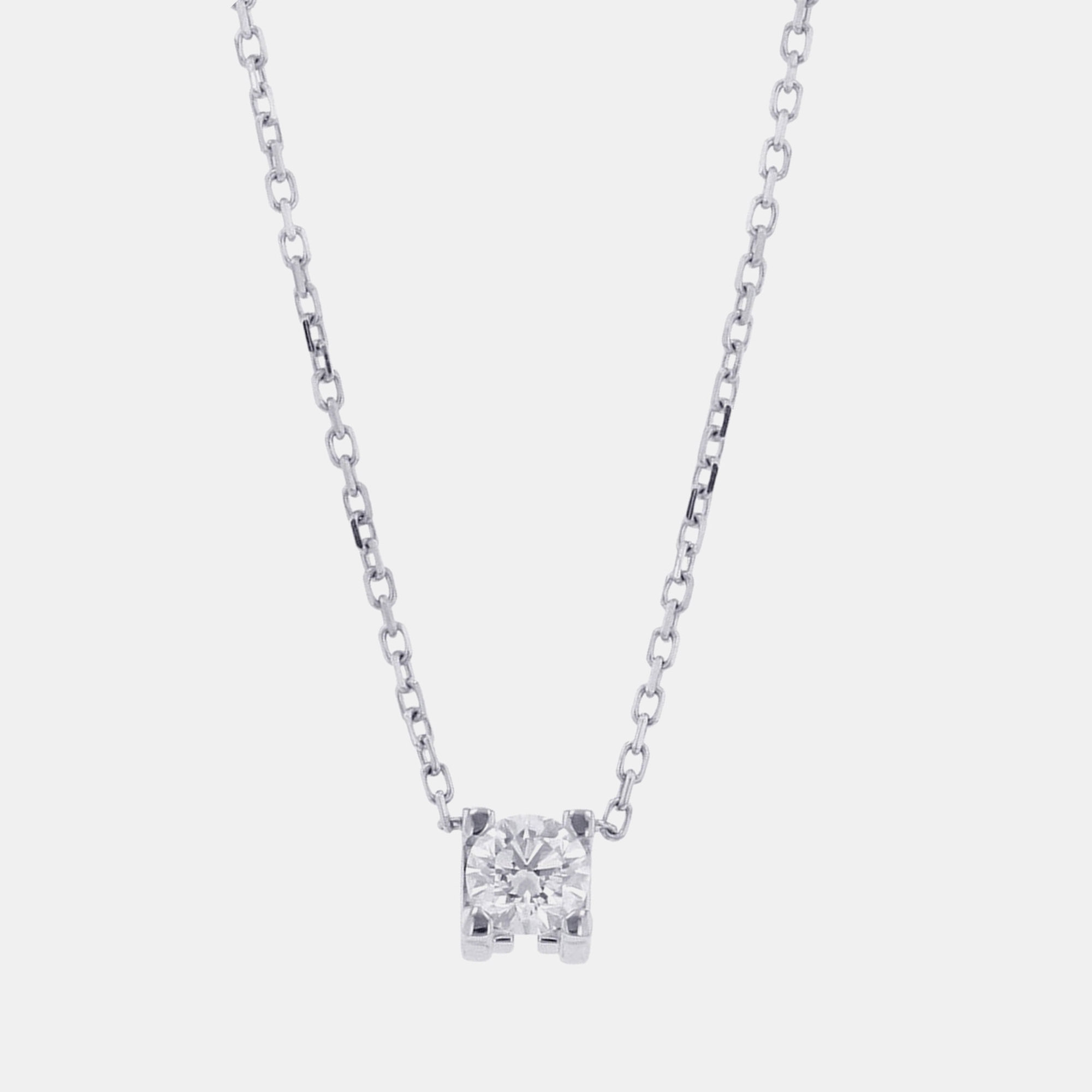 

Cartier C De Cartier 18K White Gold and Diamond Pendant Necklace