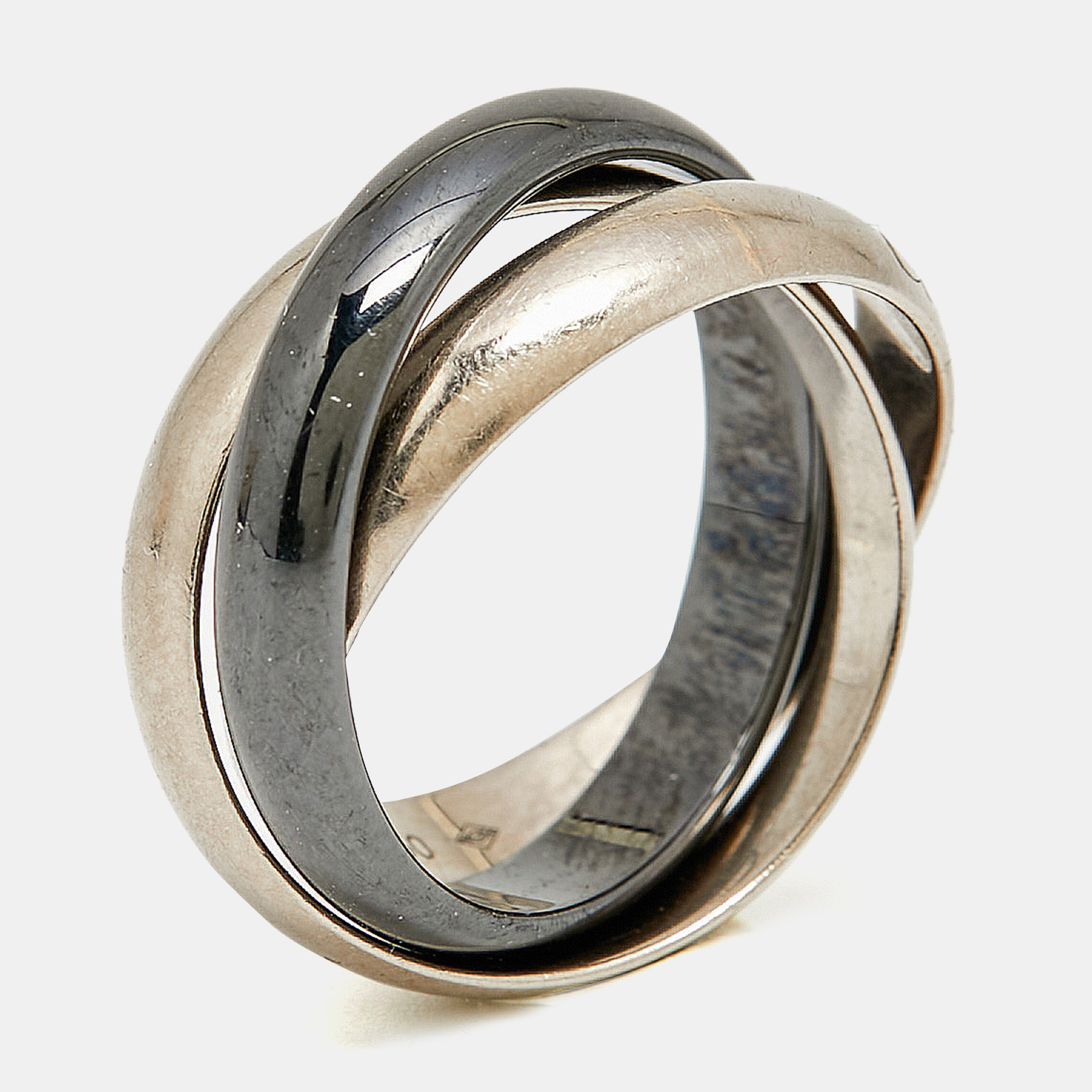 

Cartier Trinity 18k White Gold Ceramic Ring Size