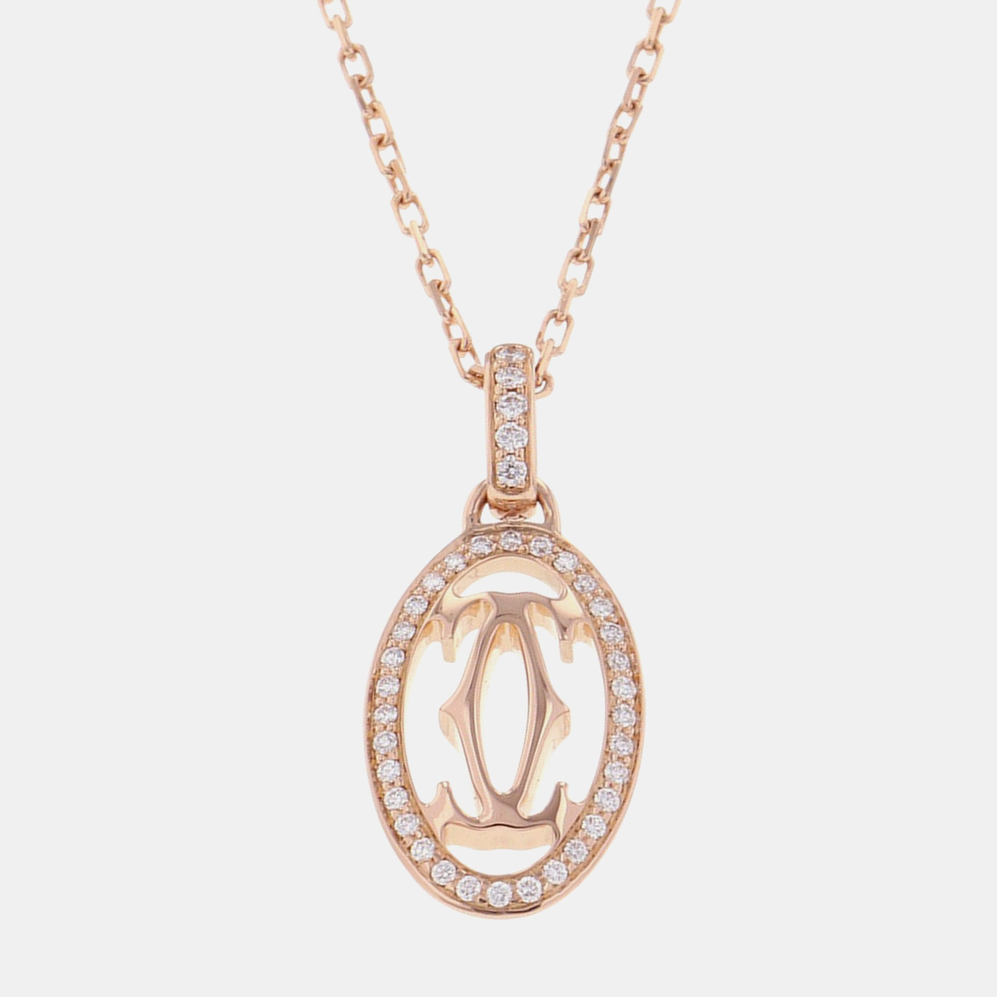 

Cartier Double C Diamond 18K Pink Gold Necklace