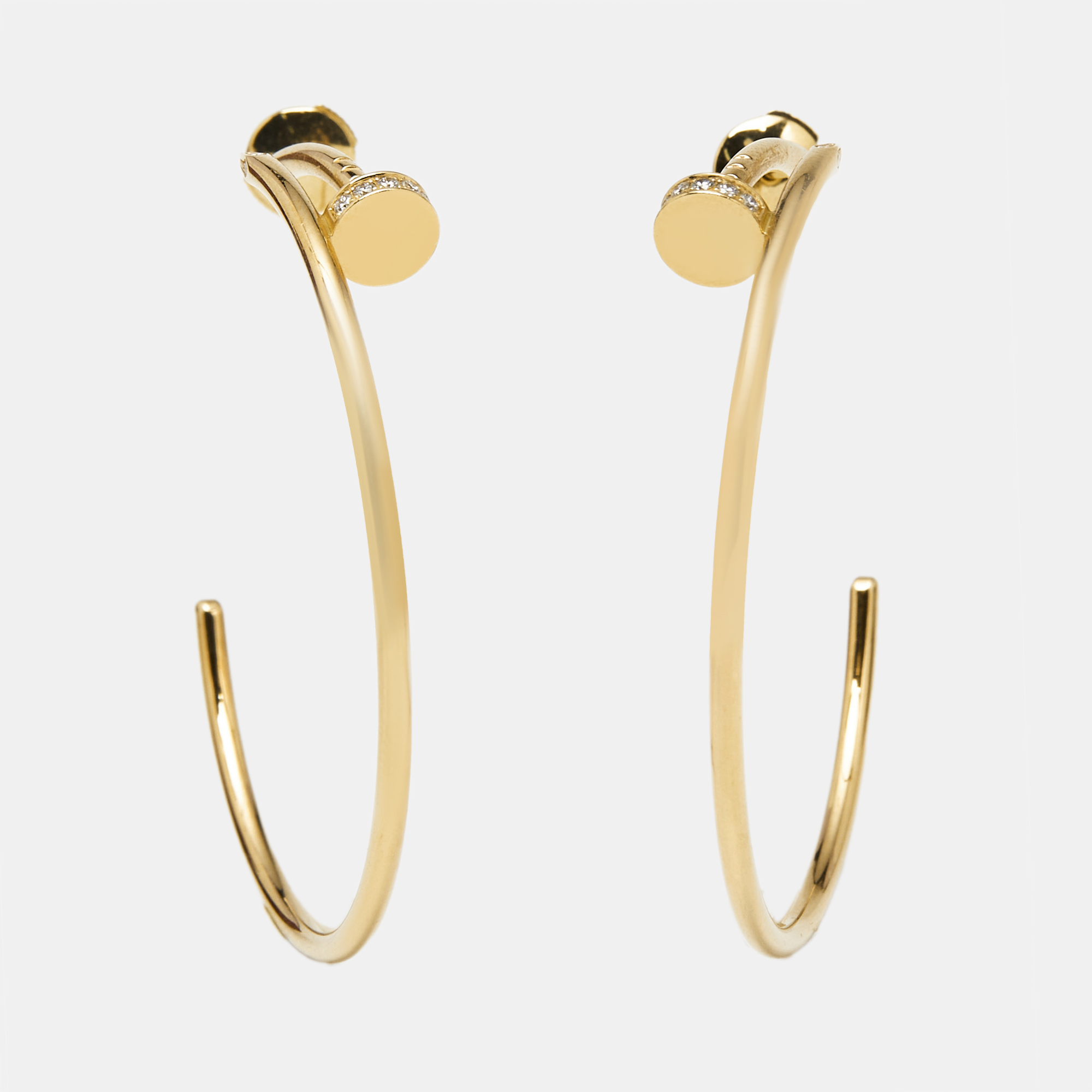 

Cartier Diamond Juste Un Clou Diamonds 18k Yellow Gold Hoop Earrings