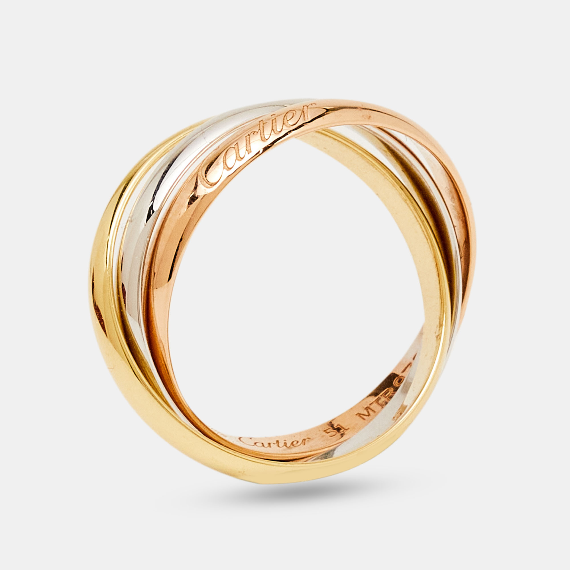 

Cartier Trinity 18k Three Tone Gold Ring Small Model Size