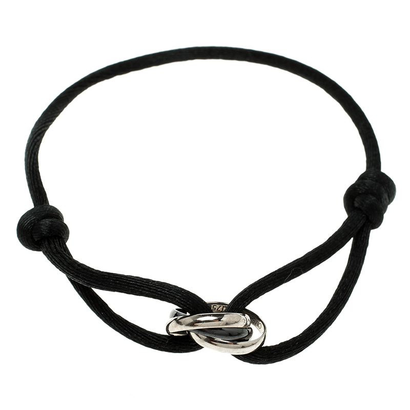 18k White Gold Adjustable Cord Bracelet 