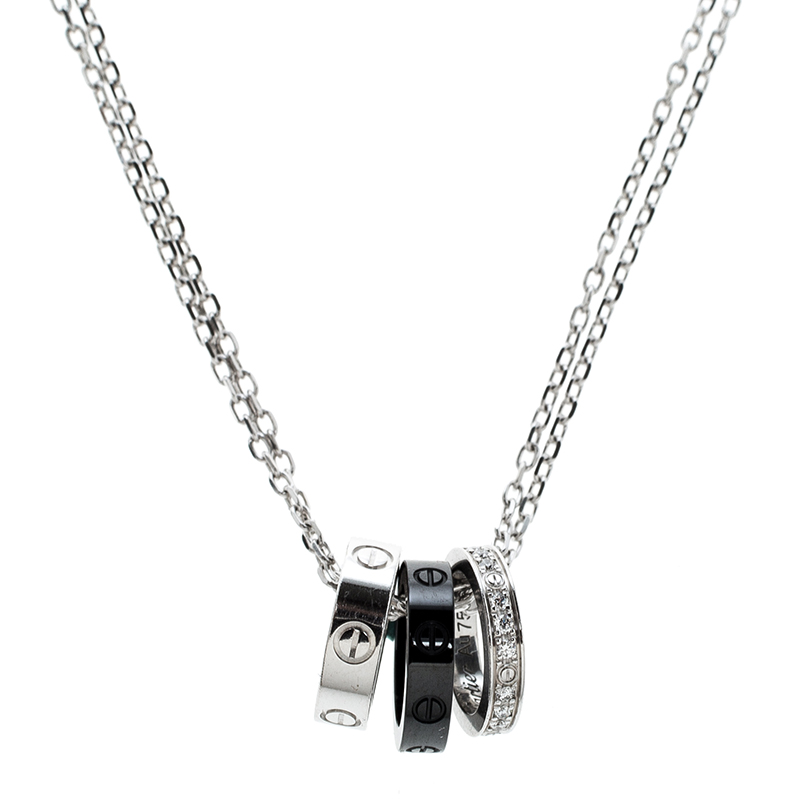cartier love necklace three rings