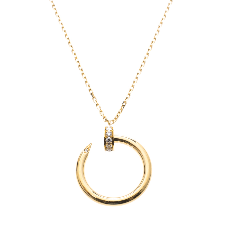 Cartier Juste Un Clou Diamond 18k Rose Gold Pendant Necklace