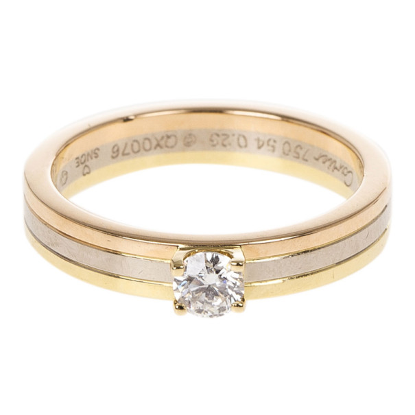 cartier three gold solitaire price