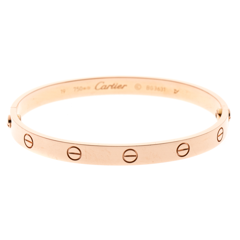 Cartier Love 18k Rose Gold Bracelet 19 