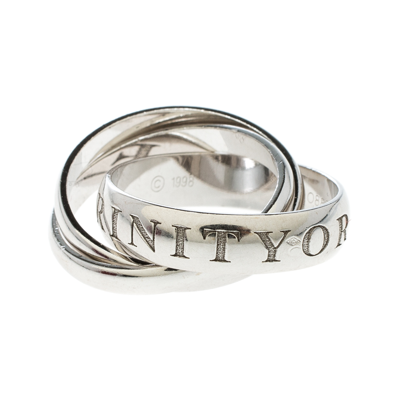 

Cartier Or Amour Et Trinity 18k White Gold 3 Band Ring Size