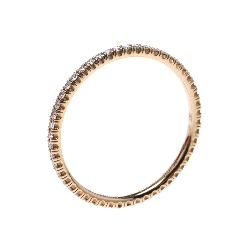 Pre Owned Cartier Étincelle de Cartier Diamond 18k Rose Gold Eternity Wedding Band Ring
