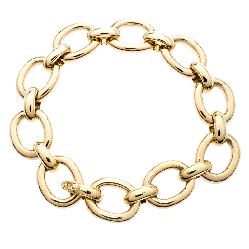 chunky gold chain link bracelet 