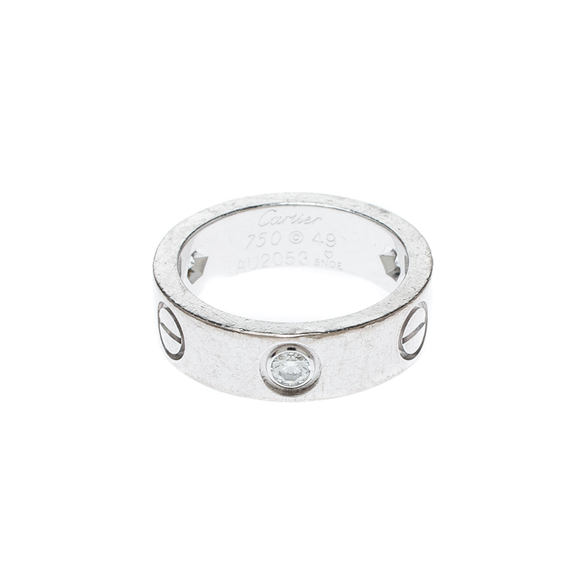 

Cartier Love 3 Diamonds 18k White Gold Band Ring Size