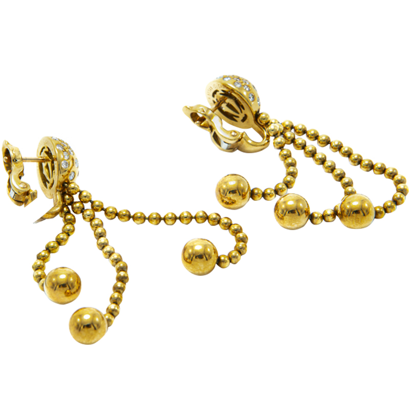 

Cartier Yellow Gold Pluie De Diamants Diamond Earrings