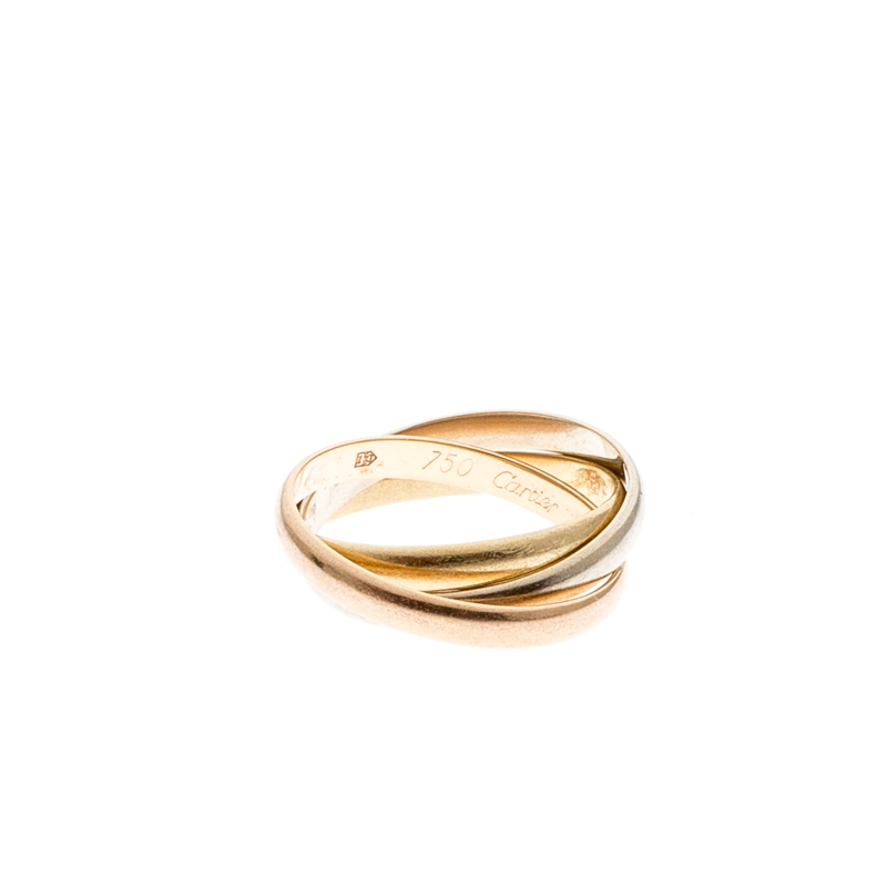 

Cartier Vintage Trinity De Cartier Three Tone 18k Gold Band Ring Size