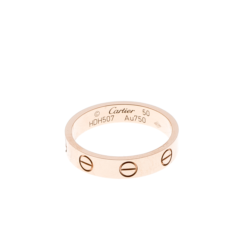 

Cartier Love 18k Rose Gold Mini Band Ring Size