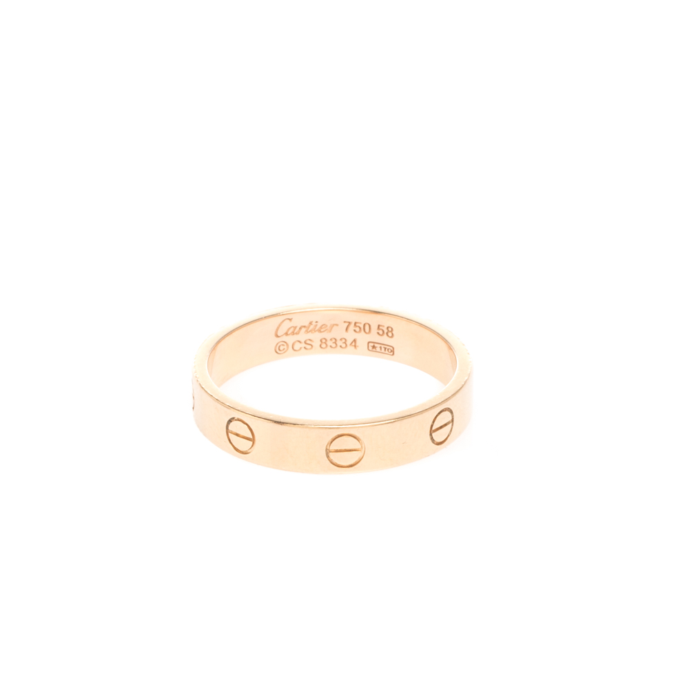 

Cartier Love 18k Rose Gold Mini Band Ring Size