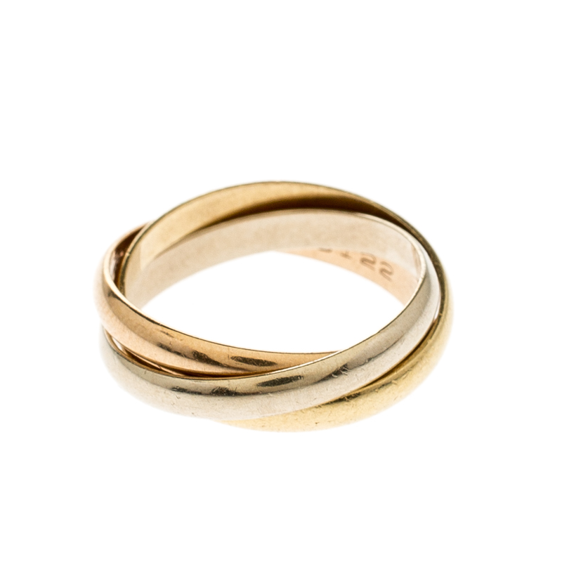 

Cartier Trinity De Cartier Three Tone 18k Gold Band Ring Size