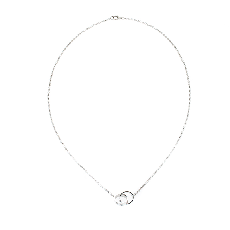 

Cartier Love 2 Hoops 18k White Gold Necklace