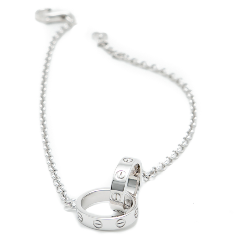 

Cartier Love 18K White Gold 2 Hoops Bracelet