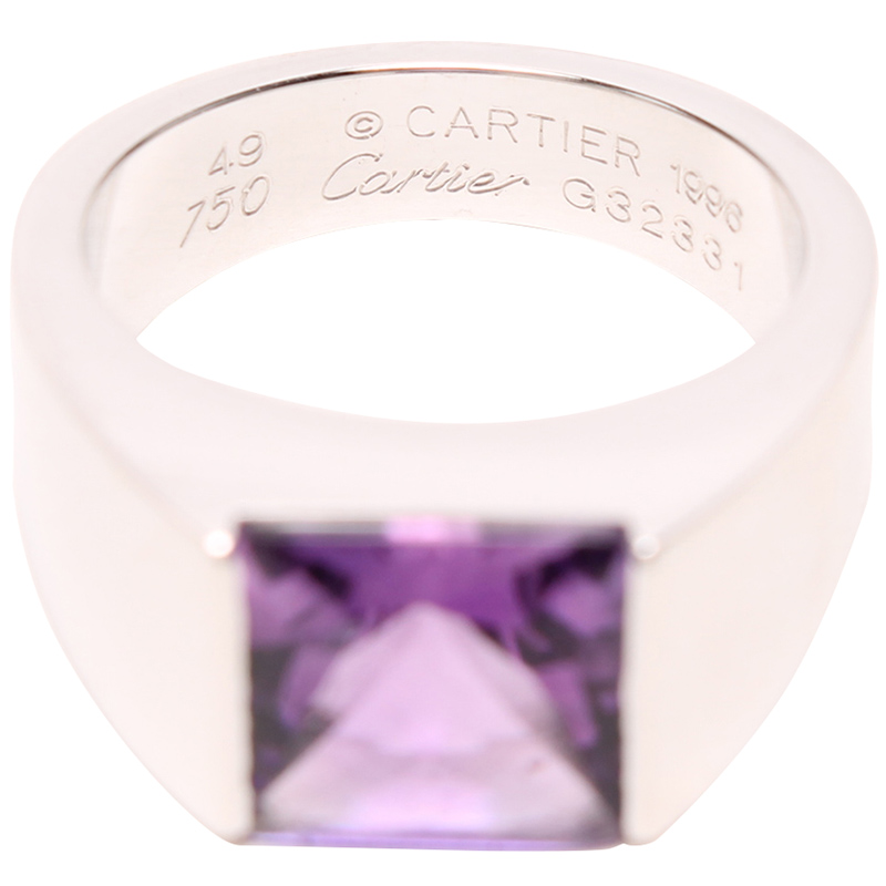 

Cartier Tank Amethyst 18K White Gold Ring Size, Purple