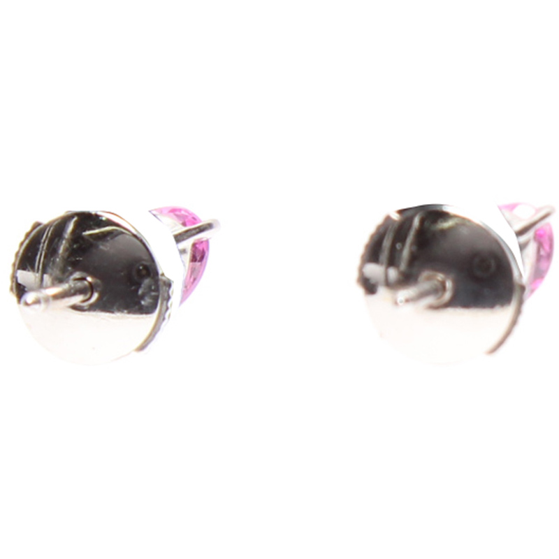 

Cartier Pink Sapphire 18K White Gold Heart Motif Stud Earrings