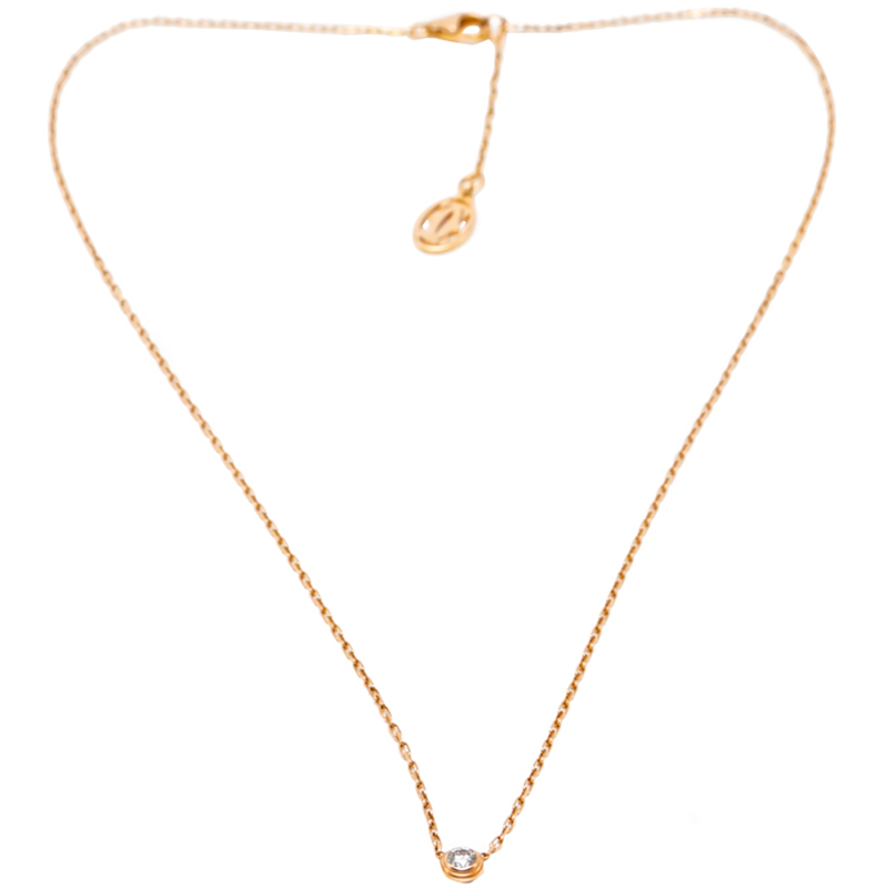 

Cartier Diamants Légers Diamond 18k Rose Gold Pendant Necklace
