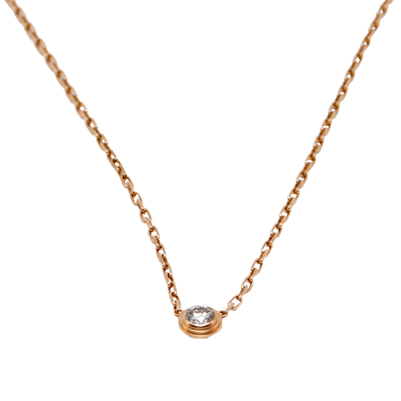 Cartier Diamants Légers Diamond 18k Rose Gold Pendant Necklace