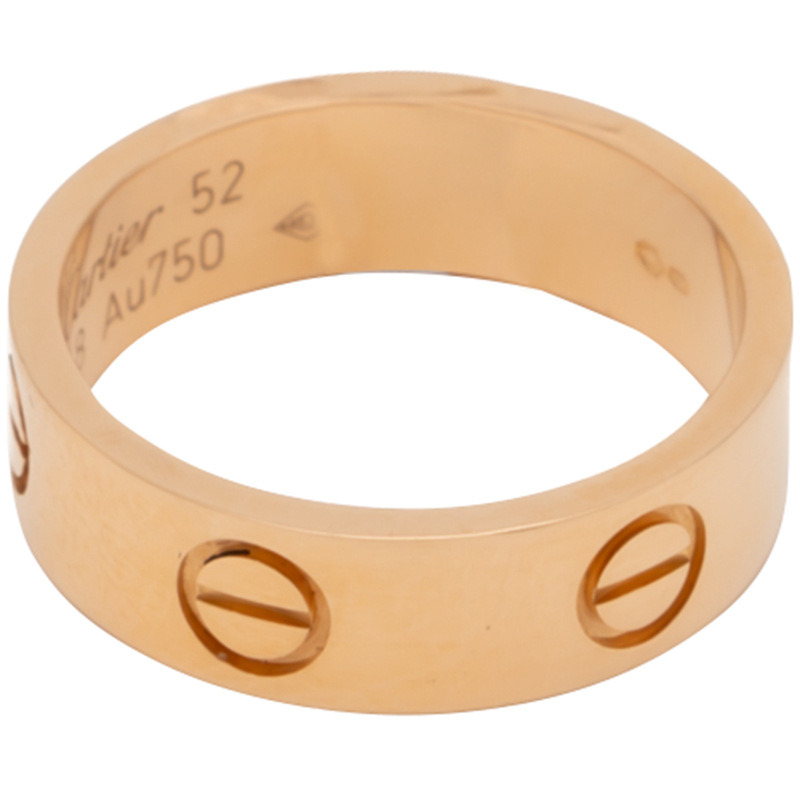 

Cartier Love 18K Rose Gold Band Ring Size