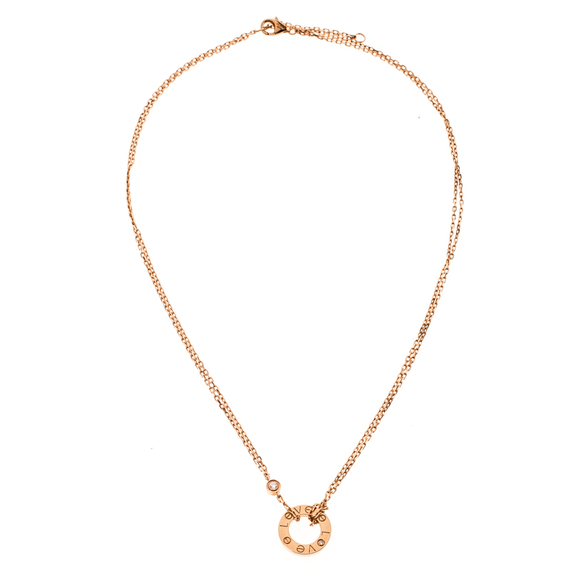 

Cartier Love Diamond 18k Rose Gold Necklace
