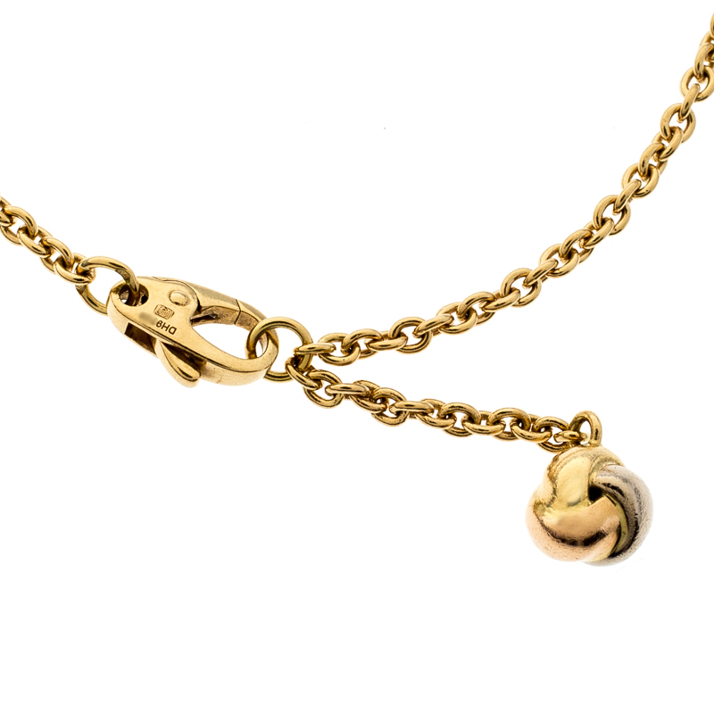 

Cartier Love Knot Three Tone 18k Gold Dangling Charm Bracelet