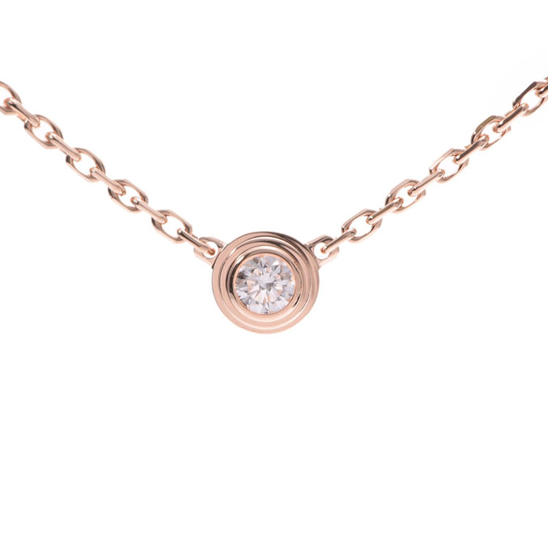 Cartier Diamants Diamond 18k Rose Gold Pendant Necklace XS